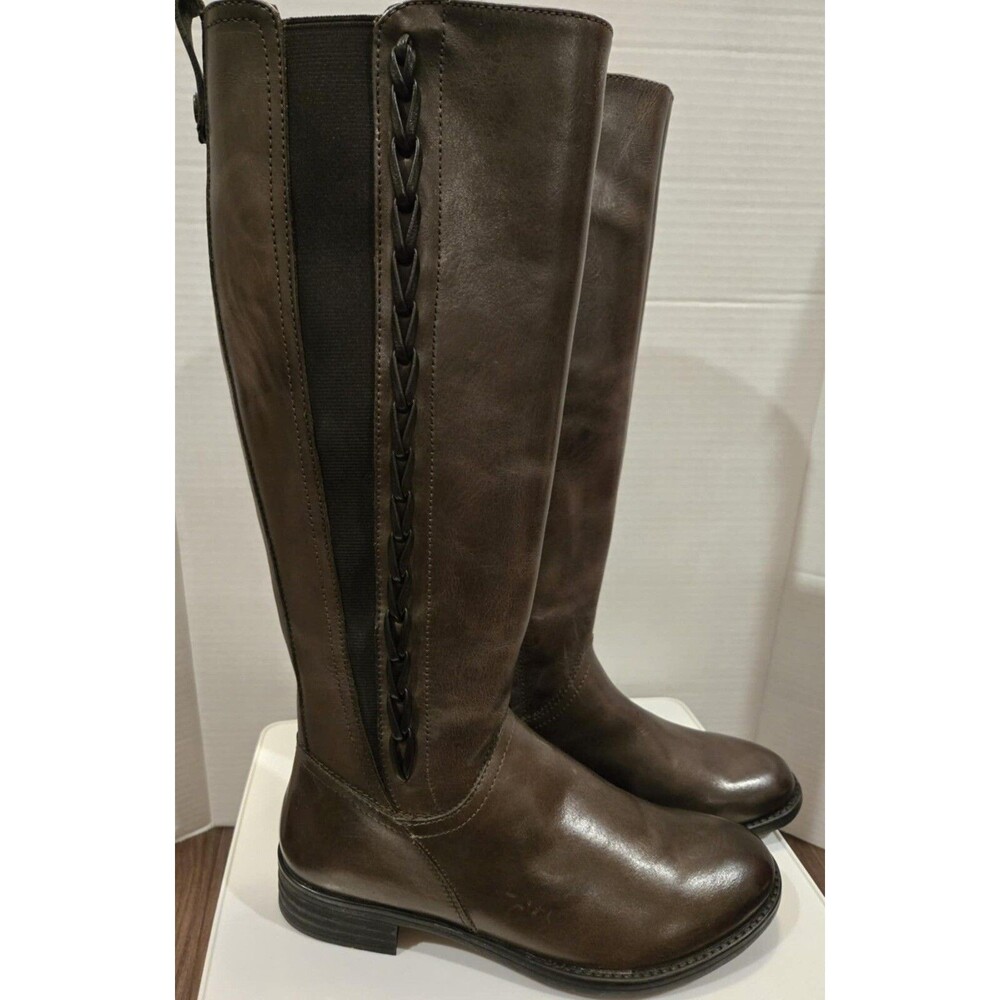 Bussola Trista Womens Size 38 Brown Vintage Calf Leather Tall Boots Zipped
